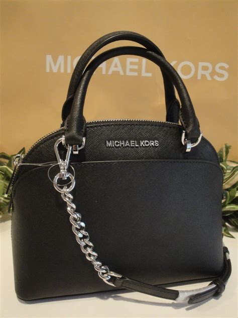 michael kors dome satchel black|michael kors emmy handbags.